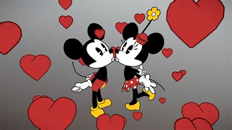 Mickey Mouse And Minnie Kissing Cute