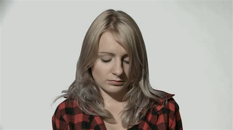 Sad Woman Looking Worried And Thoughtful Facial Expression Feeling Depressed Stock Video