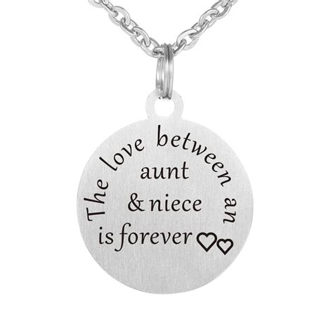 Stainless Steel The Love Between An Aunt And Niece Is Forever Pendant