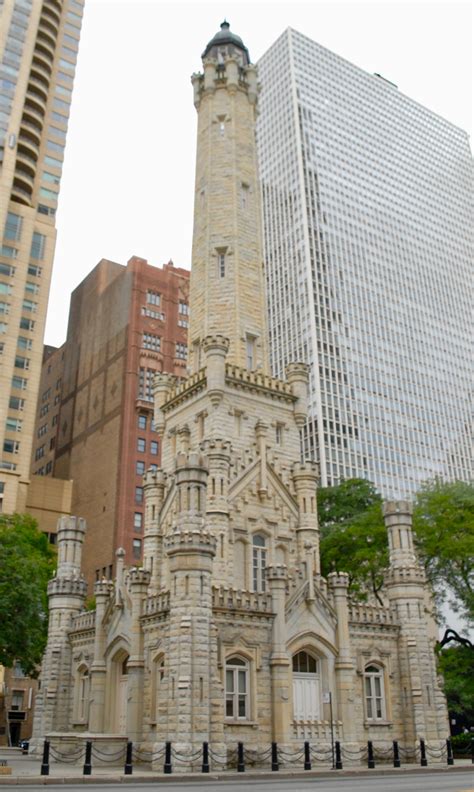 Medieval Chicagoin Gothic City The Old Water Tower And Pumping