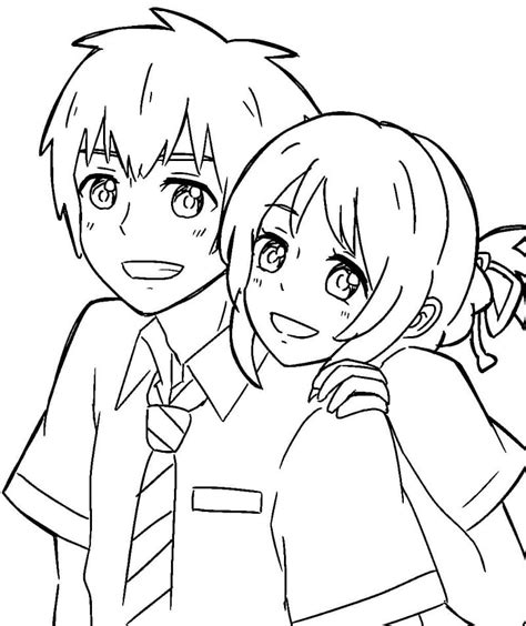 Top More Than 75 Anime Couple Coloring Pages Super Hot Incdgdbentre