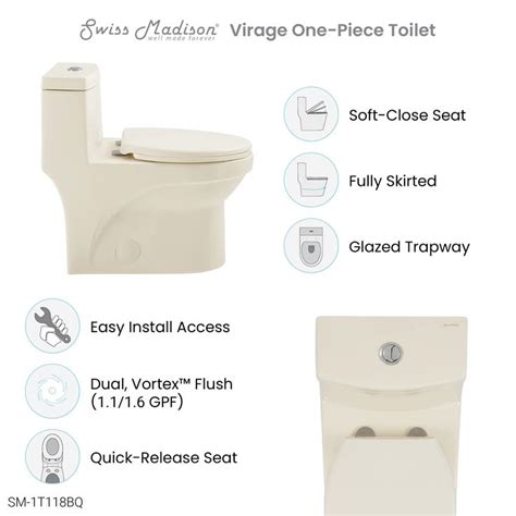 Virage One Piece Elongated Toilet Vortex™ Dual Flush 1116 Gpf In