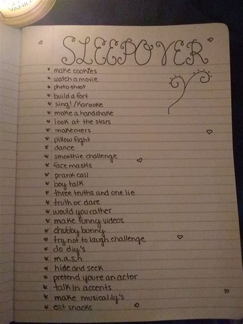 Best Sleepover Ideas Ever This Sleepover To Do List Is Full Of