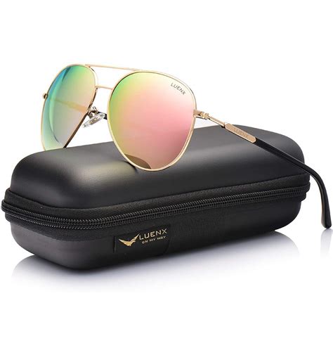 Aviator Sunglasses For Women Polarized Mirror With Case Uv 400