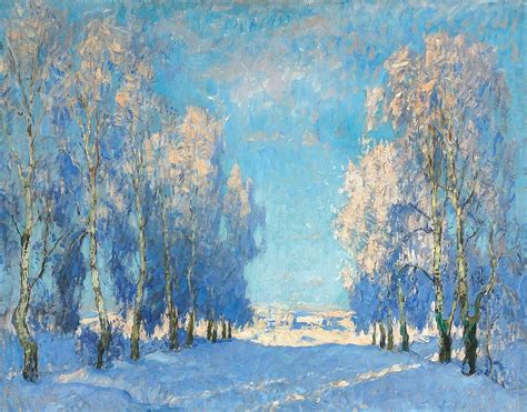 A Winters Day Konstantin Ivanovich Gorbatov Russian Impressionism
