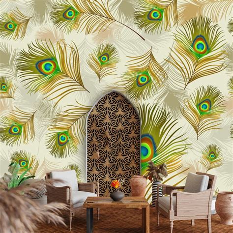 Mor Pankh Wallpaper For Wall Exotic Pattern Magic Decor