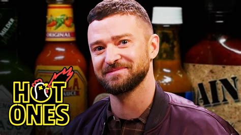 Justin Timberlake Cries A River While Eating Spicy Wings Hot Ones Videos First We Feast