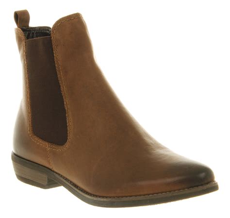 Womens Office Girl Dallas Chelsea Boot Brown Leather Boots Ebay
