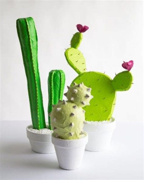 27 Cool Cactus Crafts Ideas To Make Today Paper Mache Diy Cactus