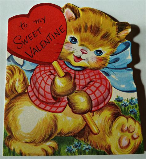 Cat Valentine Vintage Valentine Cards Valentine Greeting Cards