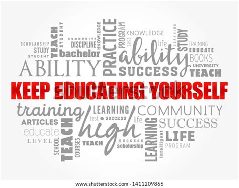 Keep Educating Yourself Word Cloud Collage Stock Vector Royalty Free