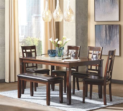 Ashley Bennox Bennox Dining Table And Chairs With Bench Set Of 6 D384