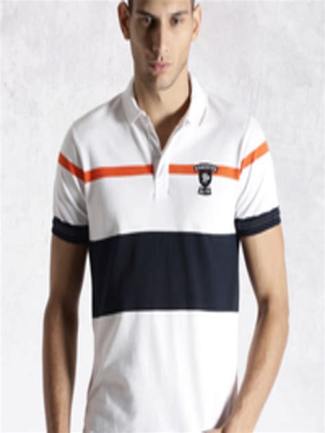buy roadster white striped polo pure cotton t shirt tshirts for men 1100666 myntra