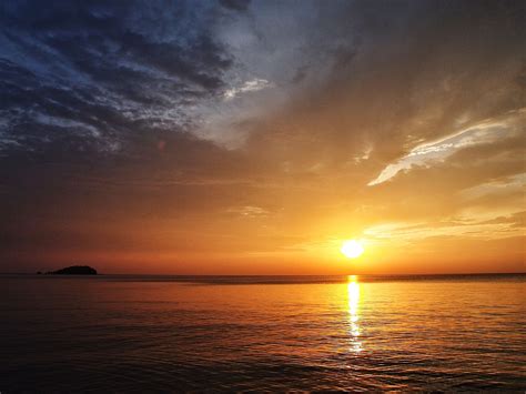 Sunset At Tanjung Pendam Beach Belitung Island Indonesia Belitung