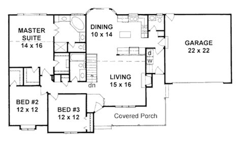 Three Bedroom Ranch Floor Plans Plans Floor House Ranch Bedroom Plan