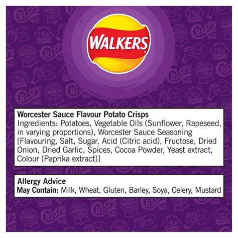 Walkers Worcester Sauce Crisps 25g X Ocado