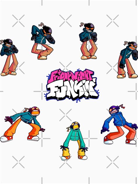 Friday Night Funkin Whitty All Pose Stickers T Shirt For Sale By
