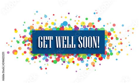 Get Well Soon Banner With Colorful Circles Stock Vector Adobe Stock