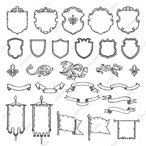 Medieval Shield Vector Design Images Illustrations Of Armed Medieval