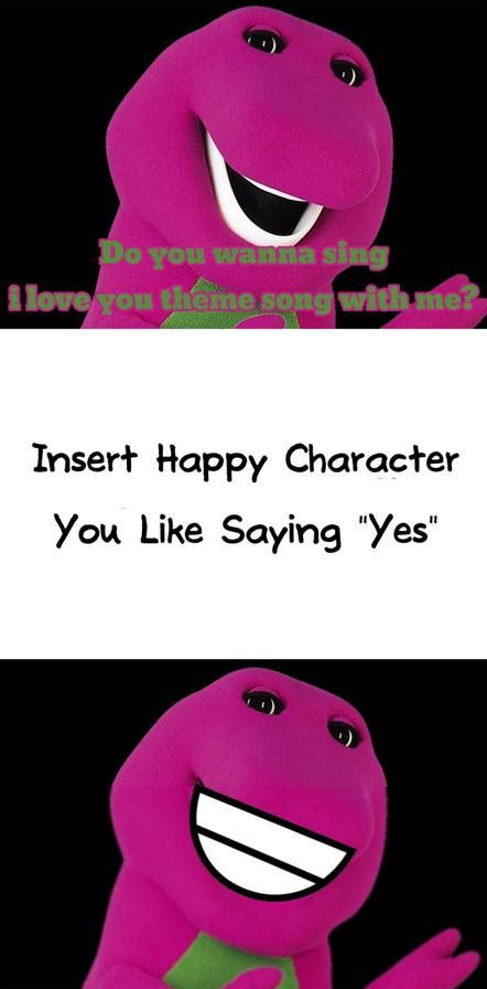who says yes to barney meme template by brandontu1998 on deviantart