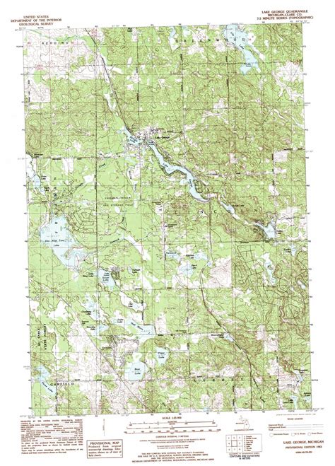 Lake George Topographic Map 125000 Scale Michigan