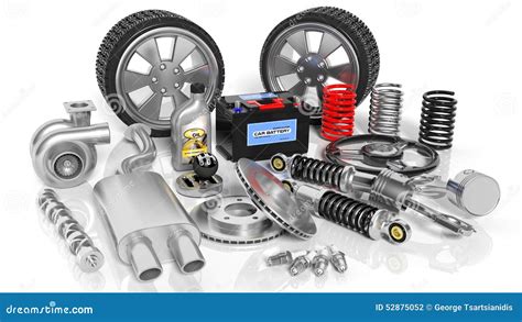 Various Car Parts And Accessories Stock Illustration Image 52875052