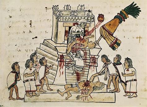 Codex Magliabecchi 16th C Ritual Human Sacrifice To God
