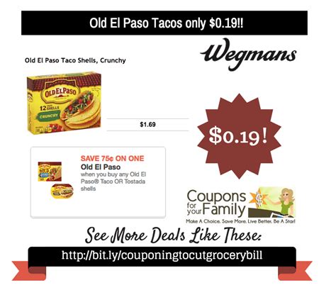 Wegmans Old El Paso Tacos For Only 019 After Printable Coupon