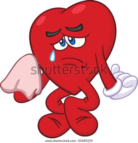 Cartoon Illustration Heart Mascot Crying Useful Stock Illustration 43689229