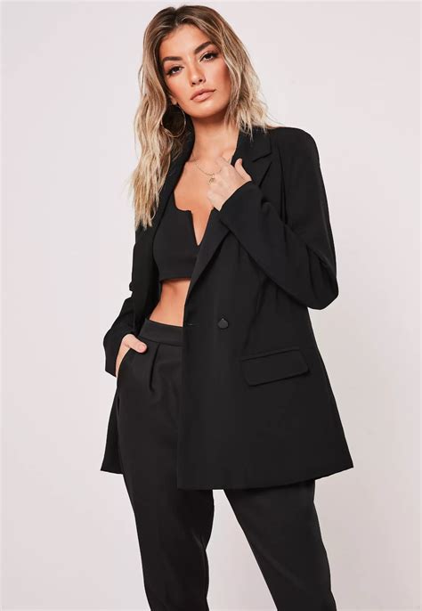 Missguided Petite Black Long Oversized Blazer Blazer Outfits For Women Black Oversized