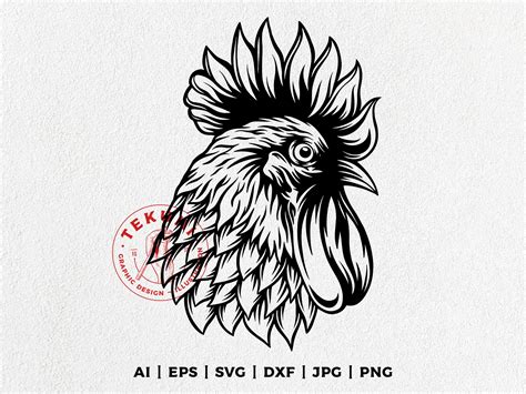 Rooster Svg Rooster Logo Vector Rooster Head Stencil Instant