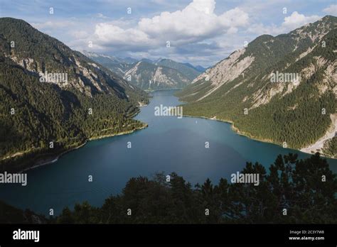 Austria Plansee Scenic View Of Lake Plansee In Austrian Alps Stock