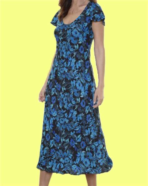 New Simply Be Ladies Reversible Dress Length 48 In Size 12 14 16 Blue