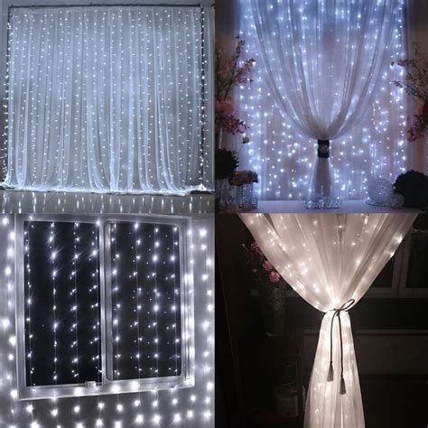 300led Window Curtain Light 8 Modes Curtain Fairy Lights With Remote