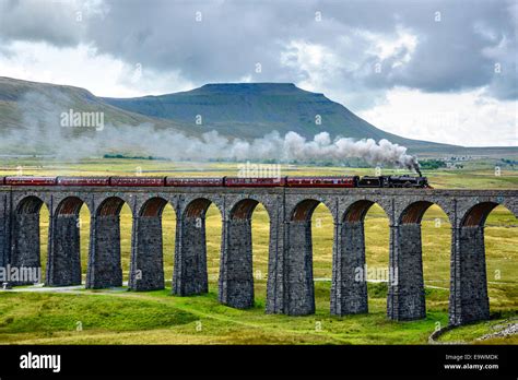 Steam Train Crossing The Ribblehead Viaduct On The Settle Carlisle