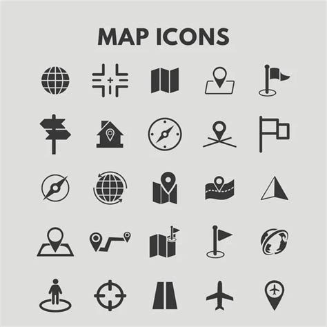 Map Icon Set 3 Vector Eps10 — Stock Vector © Rungrote 72130349