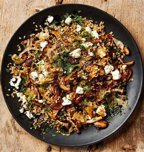 Yotam Ottolenghis Bulgur With Mushrooms Feta And Dill Ottolenghi