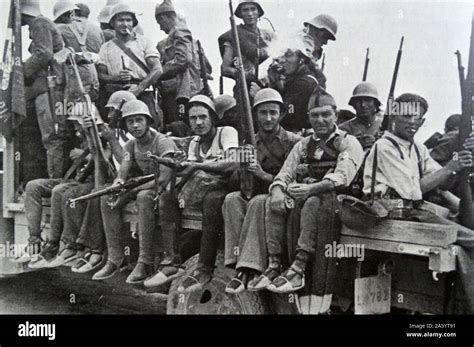 Republican Militia On The Move Towards Battle Front In Spain Hi Res