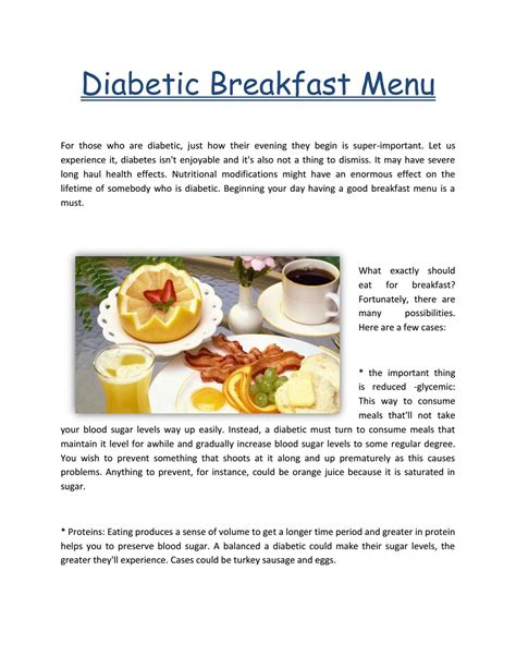 A Healthy Breakfast For A Diabetic Healthy Food Recipes