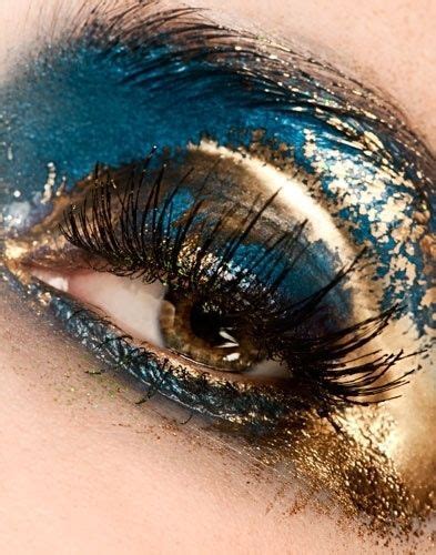 Glitter Gold And Blue Eye Makeup Pictures Photos And