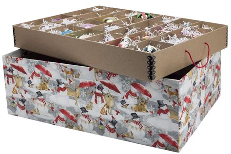 TwoLayer Ornament Storage Box With Dividers  White  44 Ornaments