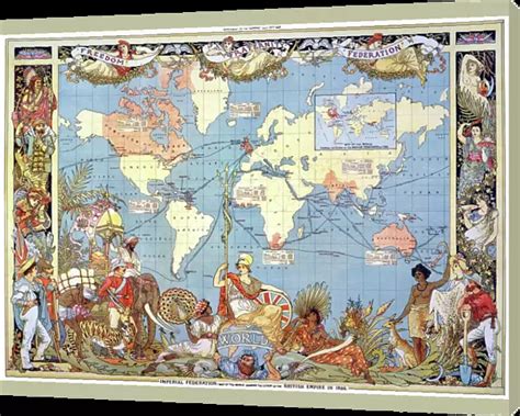 Canvas Print Of Map British Empire 1886 Map 1886