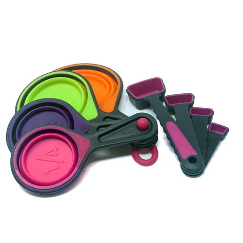 Collapsible Measuring Cups And Swivel Spoons Pink
