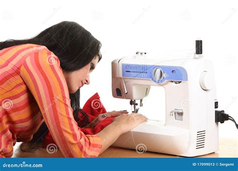 Seamstress Work On The Sewing Machine Stock Image Image Of Caucasian