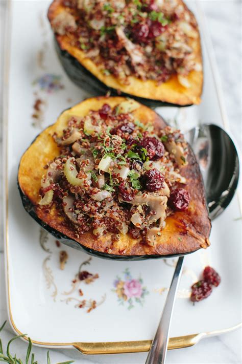 Roasted Acorn Squash With Quinoa Stuffing A Thought For Food