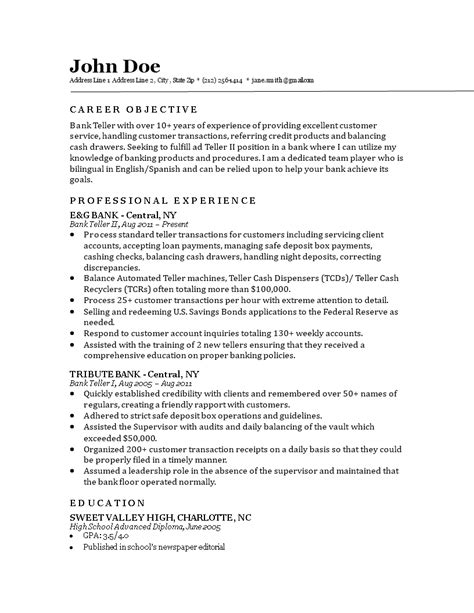 Bank customer service representative resume examples & samples analyze and review documentation on business, trust, iras, and certificate of deposit products received from the field and clients to ensure all information is accurate and complete Bank Teller Resume | Templates at allbusinesstemplates.com