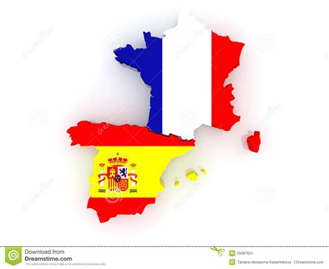 Mapa De Francia Y De España Stock De Ilustración Ilustración De