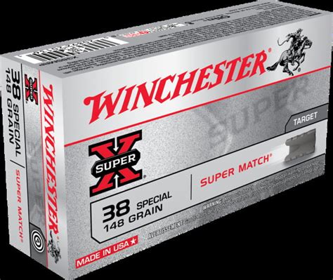 Winchester Super X Handgun 38 Special 148 Grain Lead Wadcutter Brass Cased Centerfire Pistol