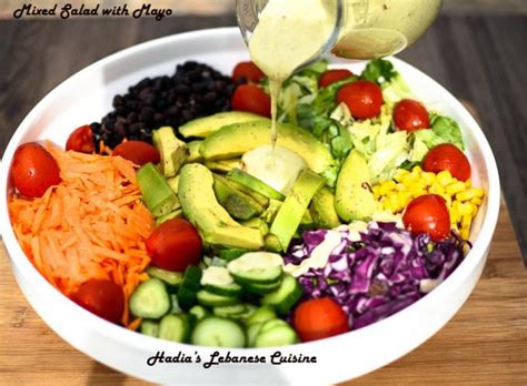 Mixed Salad With Mayo Dressing Hadias Lebanese Cuisine