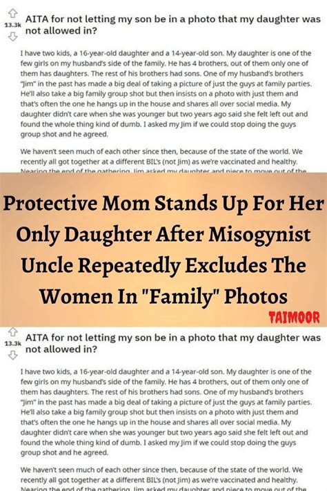 Protective Mom Stands Up For Her Only Daughter After Misogynist Uncle